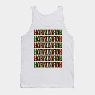 Horizontal Typography Stack (Red Green Black) Tank Top